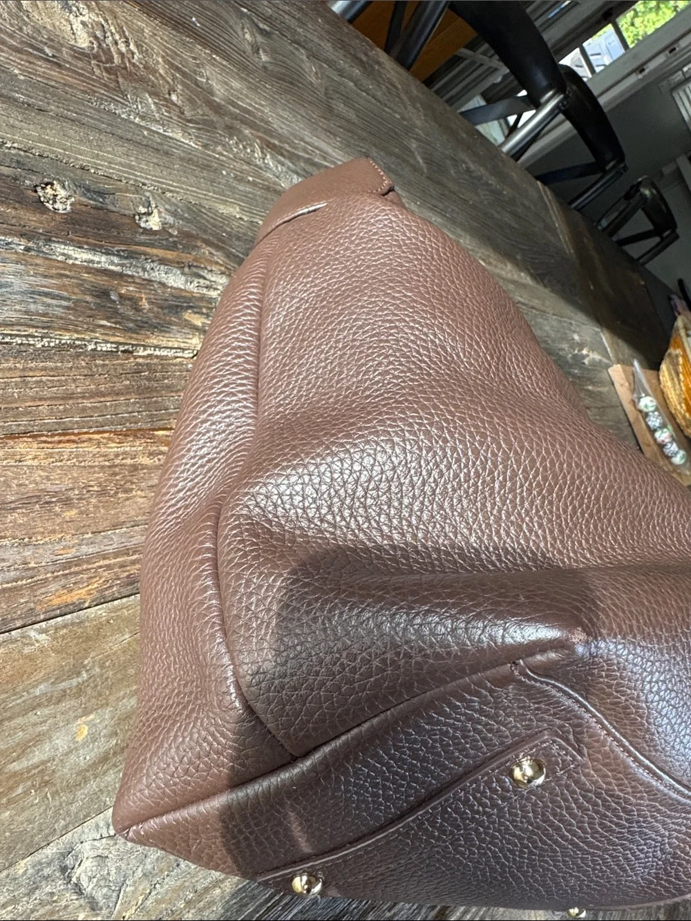Dooney & Bourke‎ chocolate Brown pebbled leather logo lick sack hobo bag